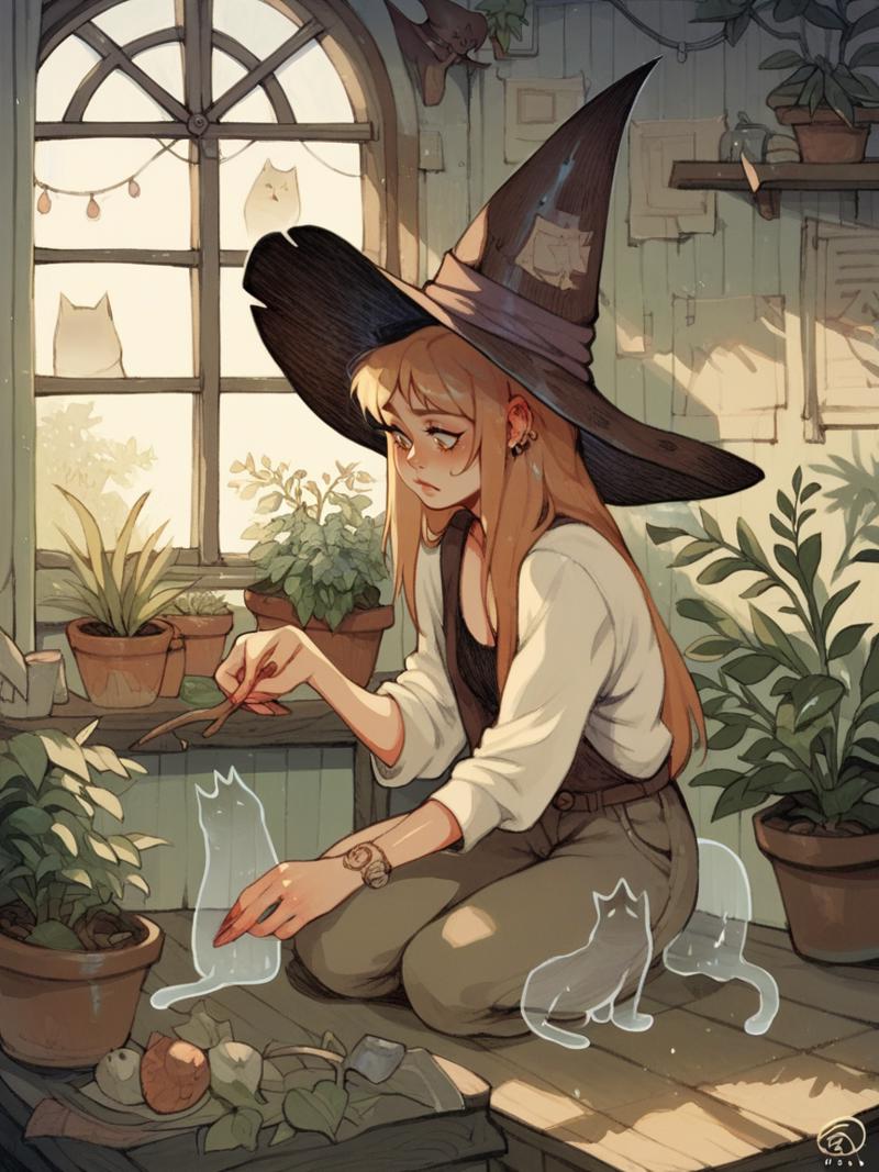 01086-2406179961-score_9, score_8_up, score_7_up, score_6_up, score_5_up,  _lora_s1mzXLP_0.9_ s1mz, potted plant, witch hat, cat, long hair,.png